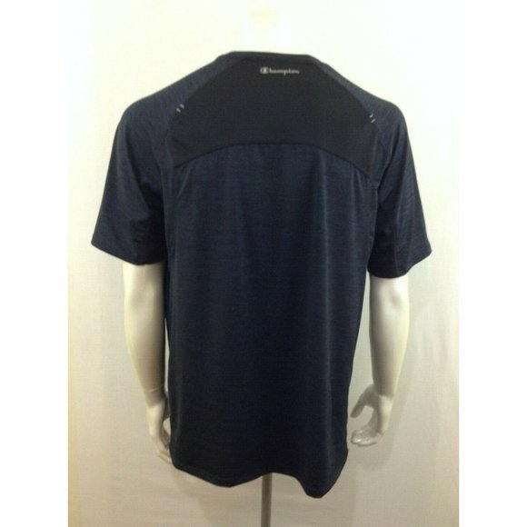 Champion Men's Heather Blue Crew Neck Polyester Short Sleeve Athletic Shirt Sz L - Picture 5 of 6